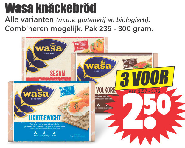 Wasa   knackebrod folder aanbieding bij  Dirk - details