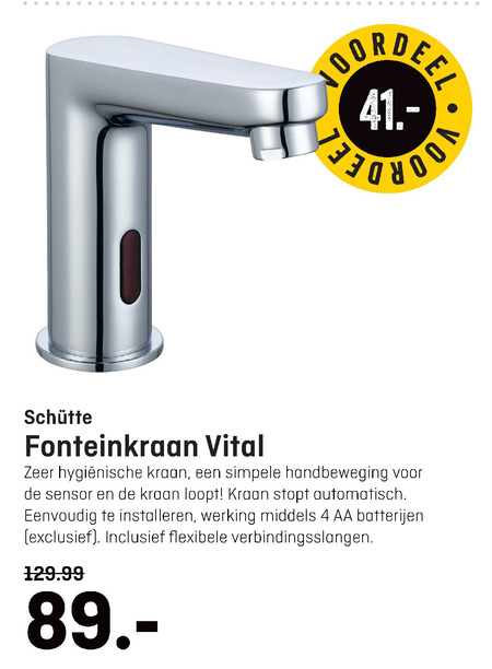 Schutte   fonteinkraan folder aanbieding bij  Hubo - details