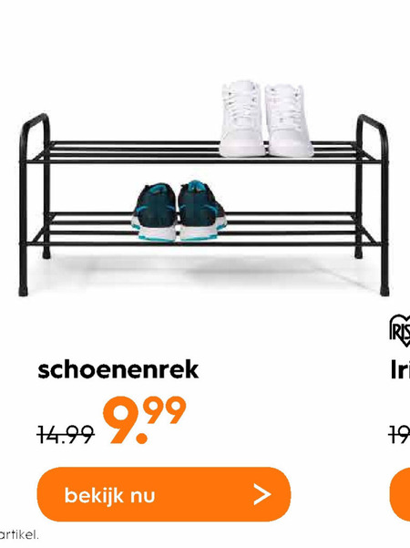 Waakzaamheid Stevig Vliegveld schoenenrek folder aanbieding bij Blokker - details