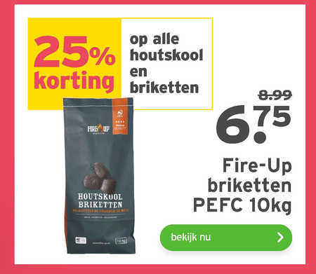 Fire Up   briketten, houtskool folder aanbieding bij  Gamma - details