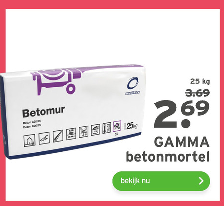 Gamma Huismerk   betonmortel folder aanbieding bij  Gamma - details