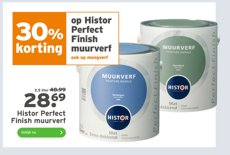 Histor   muurverf, mengverf folder aanbieding bij  Gamma - details