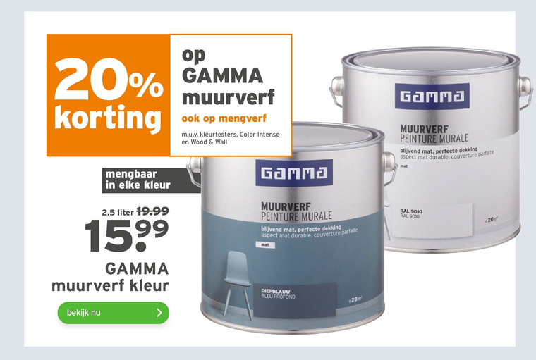 Gamma Huismerk   mengverf, muurverf folder aanbieding bij  Gamma - details