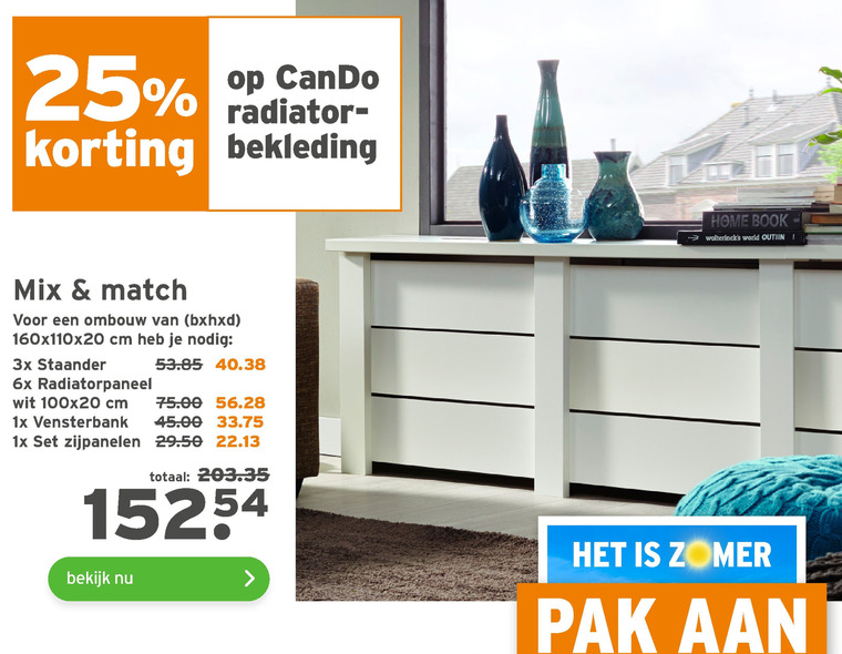 Cando   radiatorbekleding folder aanbieding bij  Gamma - details