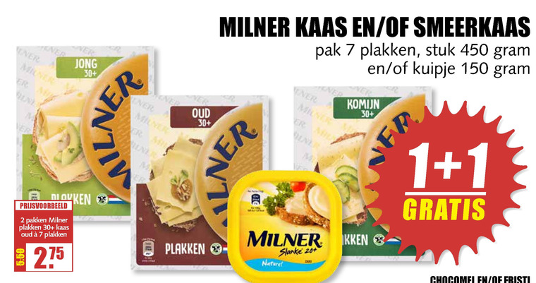 Milner   kaas, smeerkaas folder aanbieding bij  MCD Supermarkt Basis - details