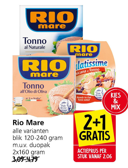 Rio Mare   tonijn in blik folder aanbieding bij  Jan Linders - details