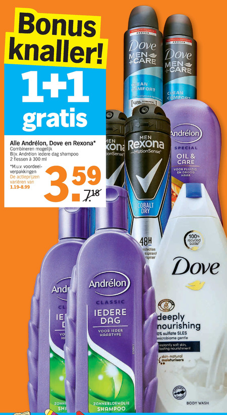 Dove   deodorant, shampoo folder aanbieding bij  Albert Heijn - details