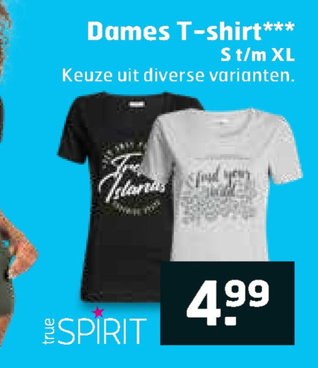 TrueSpirit   dames t-shirt folder aanbieding bij  Trekpleister - details