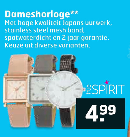 TrueSpirit   dameshorloge folder aanbieding bij  Trekpleister - details