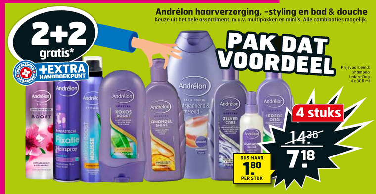 Andrelon   douchegel, hairspray folder aanbieding bij  Trekpleister - details