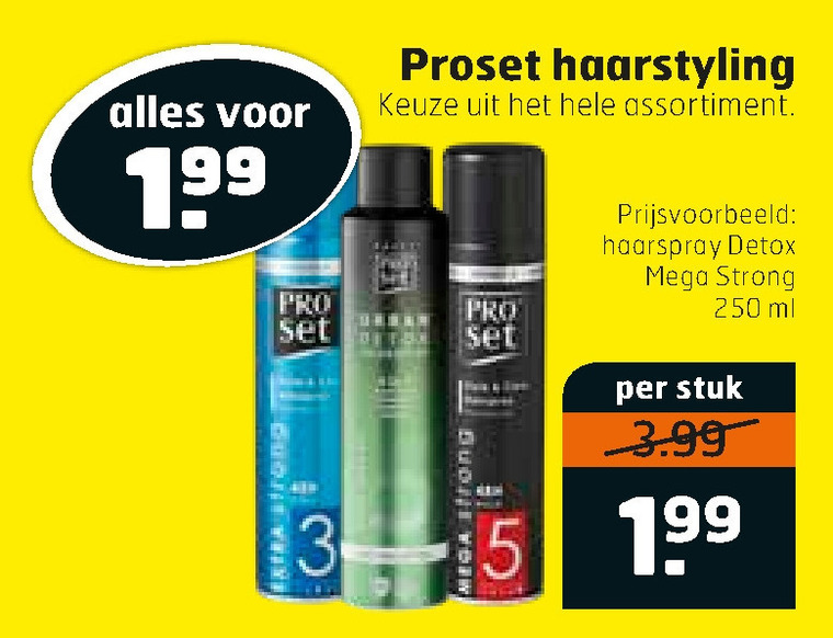 ProSet   hairspray folder aanbieding bij  Trekpleister - details