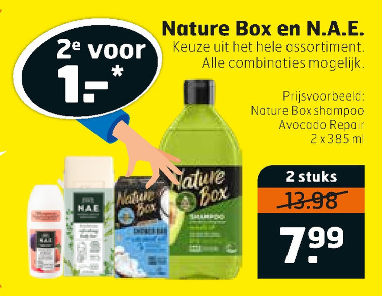 Nature Box   shampoo, douchegel folder aanbieding bij  Trekpleister - details