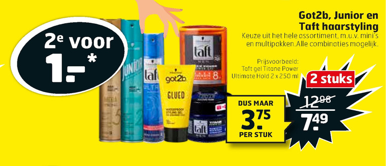 Got2B   haargel, hairspray folder aanbieding bij  Trekpleister - details