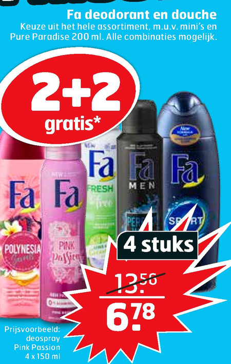 Fa   deodorant, douchegel folder aanbieding bij  Trekpleister - details