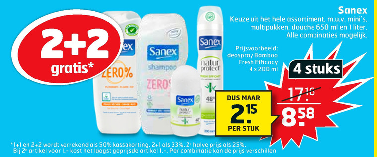 Sanex   deodorant, douchegel folder aanbieding bij  Trekpleister - details