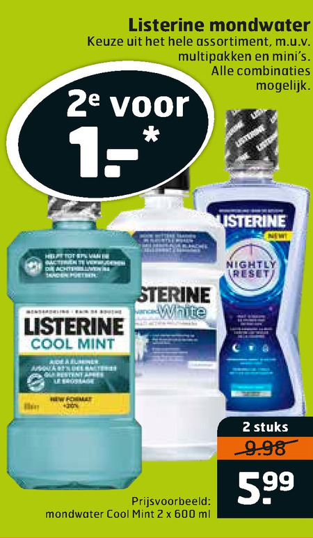 Listerine   mondwater folder aanbieding bij  Trekpleister - details