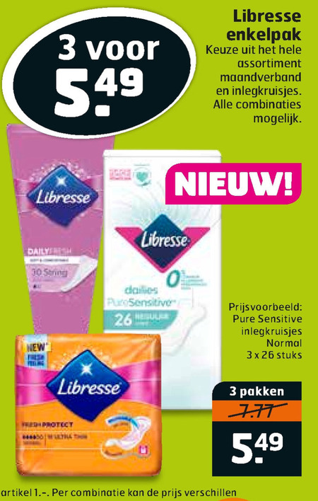 Libresse   inlegkruisjes, maandverband folder aanbieding bij  Trekpleister - details