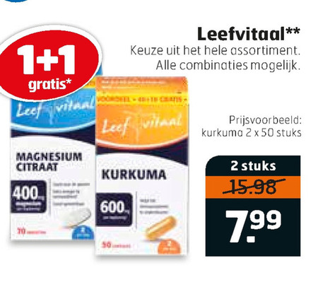 Leef Vitaal   voedingssupplement folder aanbieding bij  Trekpleister - details