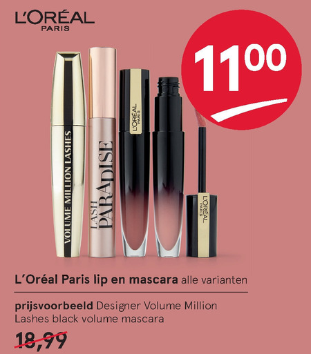 L Oreal   mascara, lipstick folder aanbieding bij  Etos - details