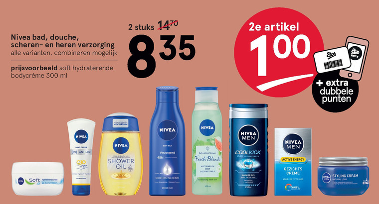 Nivea   douchegel, heren gezichtsverzorging folder aanbieding bij  Etos - details