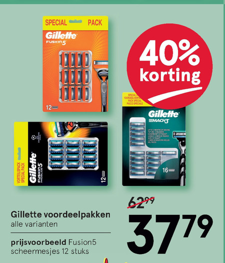 Gillette   scheermesjes folder aanbieding bij  Etos - details