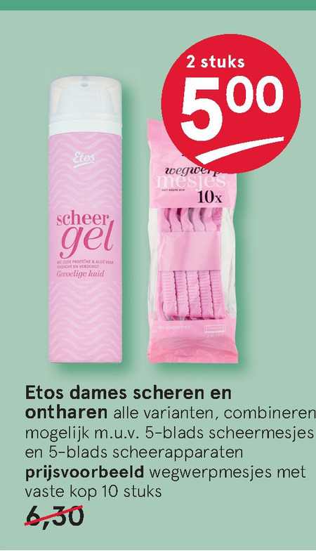 Etos Huismerk   wegwerpscheermesjes, dames scheermesje folder aanbieding bij  Etos - details