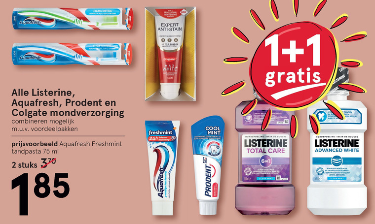 Listerine   mondwater, tandpasta folder aanbieding bij  Etos - details