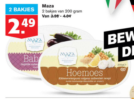 Maza   houmous folder aanbieding bij  Hoogvliet - details