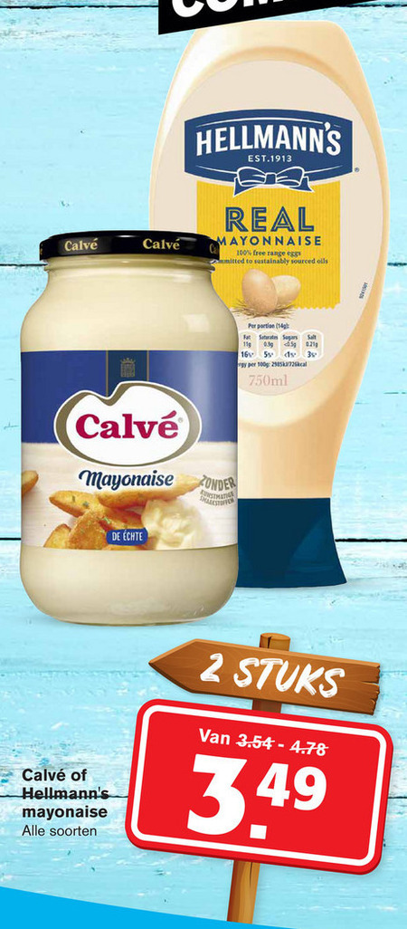 Hellmans   mayonaise folder aanbieding bij  Hoogvliet - details