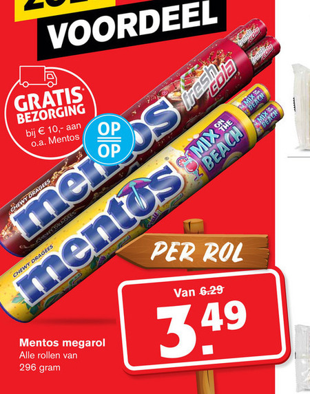 Mentos   snoep folder aanbieding bij  Hoogvliet - details