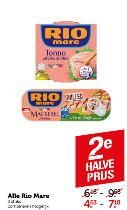 Rio Mare   makreelconserven, tonijn in blik folder aanbieding bij  Coop - details