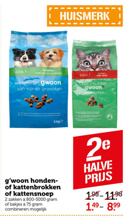 Gwoon   kattenvoer, hondenvoer folder aanbieding bij  Coop - details