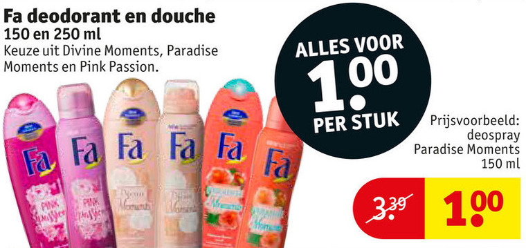 Fa   deodorant, douchegel folder aanbieding bij  Kruidvat - details