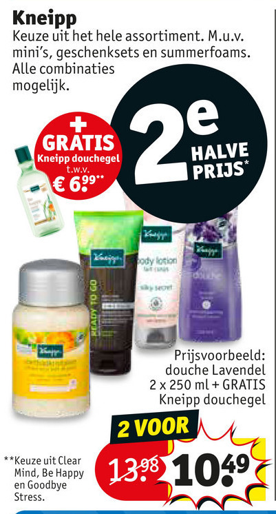 Kneipp   douchegel, bodylotion folder aanbieding bij  Kruidvat - details