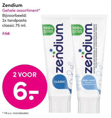 Zendium   tandpasta folder aanbieding bij  DA - details