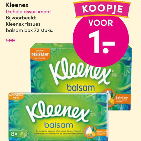 Kleenex   tissue, zakdoek folder aanbieding bij  DA - details