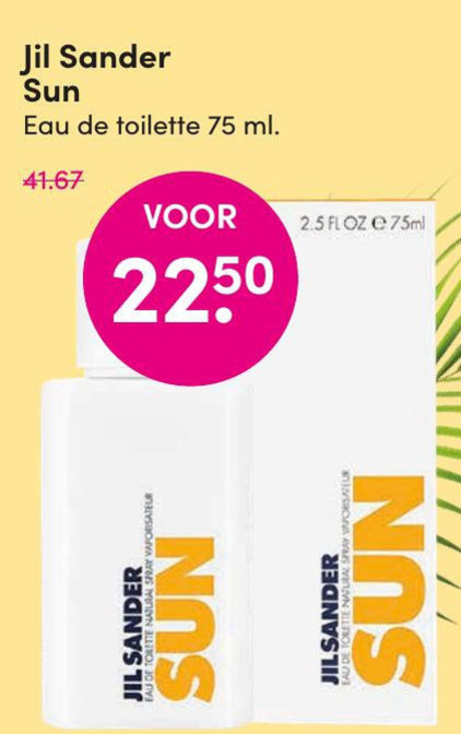 Jil Sander   eau de toilette folder aanbieding bij  DA - details