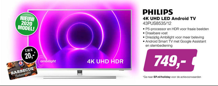 Philips   4k ultrahd televisies folder aanbieding bij  EP Electronic Partner - details