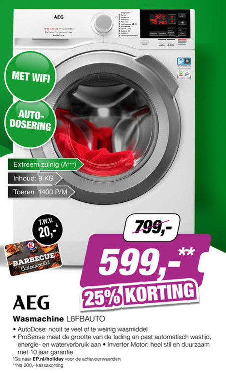 AEG   wasmachine folder aanbieding bij  EP Electronic Partner - details