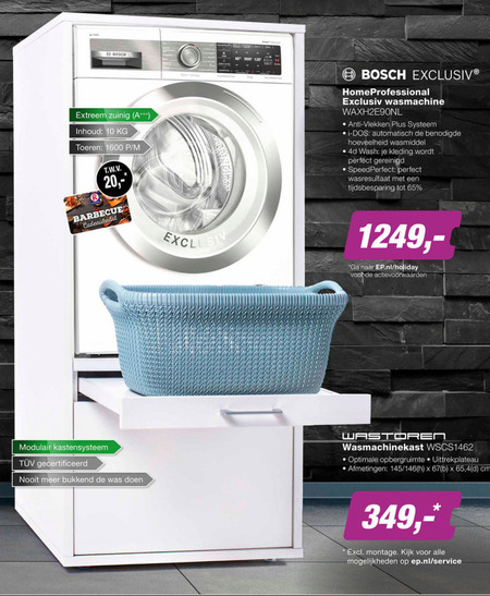 Bosch   wasmachine, wasmachineverhoger folder aanbieding bij  EP Electronic Partner - details