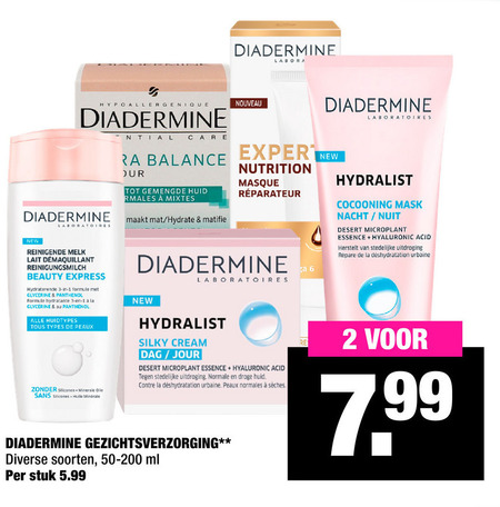 Diadermine   gezichtsverzorging, dagcreme folder aanbieding bij  Big Bazar - details