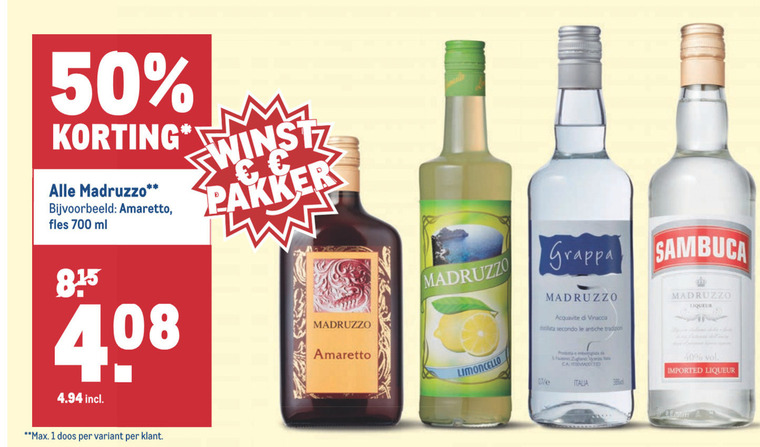 Madruzzo   limoncello, amaretto folder aanbieding bij  Makro - details