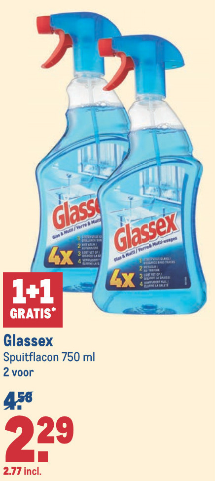 Glassex   glasreiniger folder aanbieding bij  Makro - details