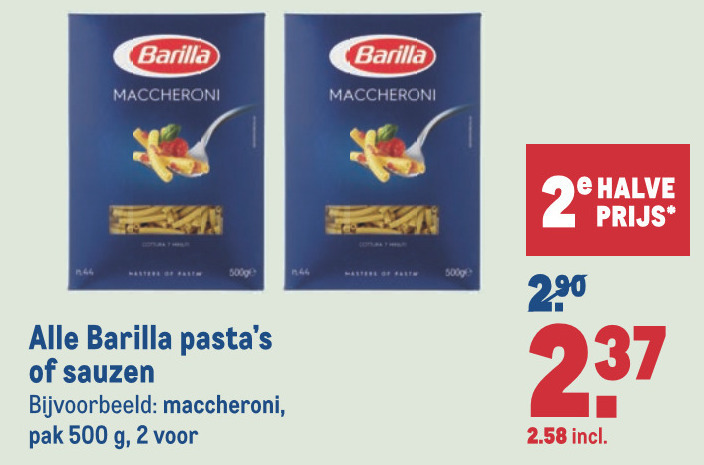 Barilla   macaroni, pasta folder aanbieding bij  Makro - details