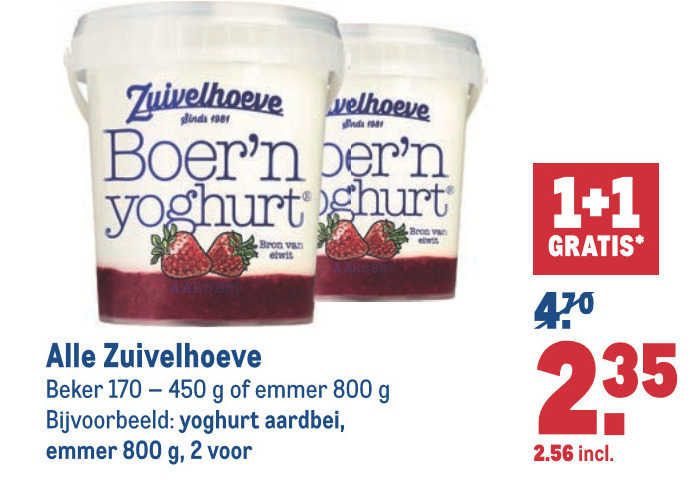 Zuivelhoeve   vruchtenyoghurt folder aanbieding bij  Makro - details