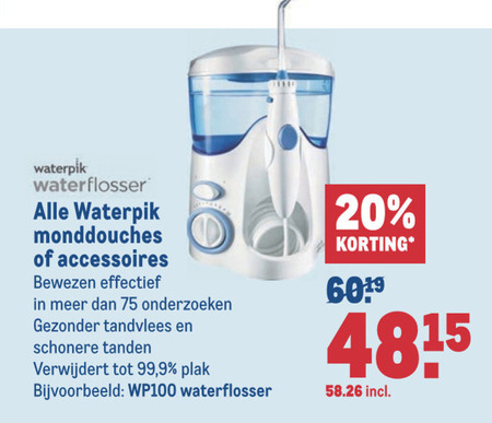 Waterpik   tandenflosapparaat folder aanbieding bij  Makro - details