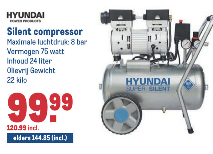 Hyundai   compressorset folder aanbieding bij  Makro - details