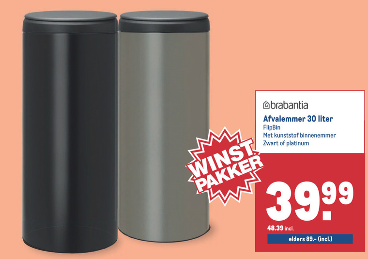 Brabantia   afvalemmer folder aanbieding bij  Makro - details