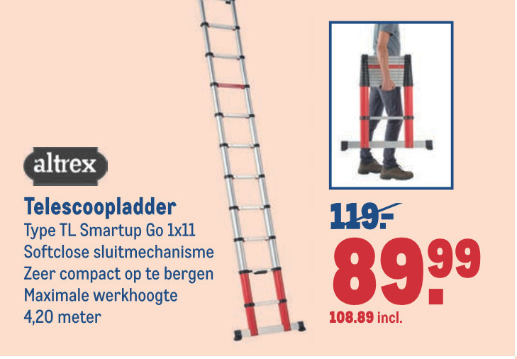 Altrex   telescoopladder folder aanbieding bij  Makro - details