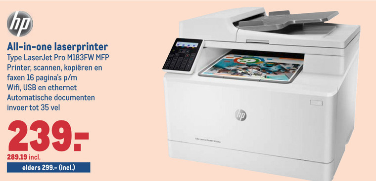 HP   all-in-one printer, kleurenlaserprinter folder aanbieding bij  Makro - details